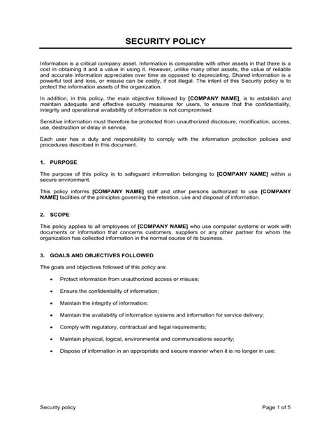 it policy templates for casinos|Information Security Policy Templates .